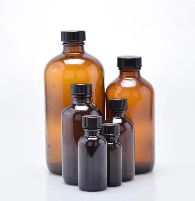 15ml 30ml 60ml 120ml 240ml 500ml Amber boston glass bottle