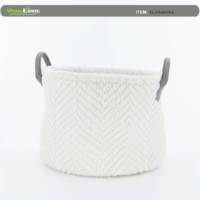 Chenille Fabric Storage Basket