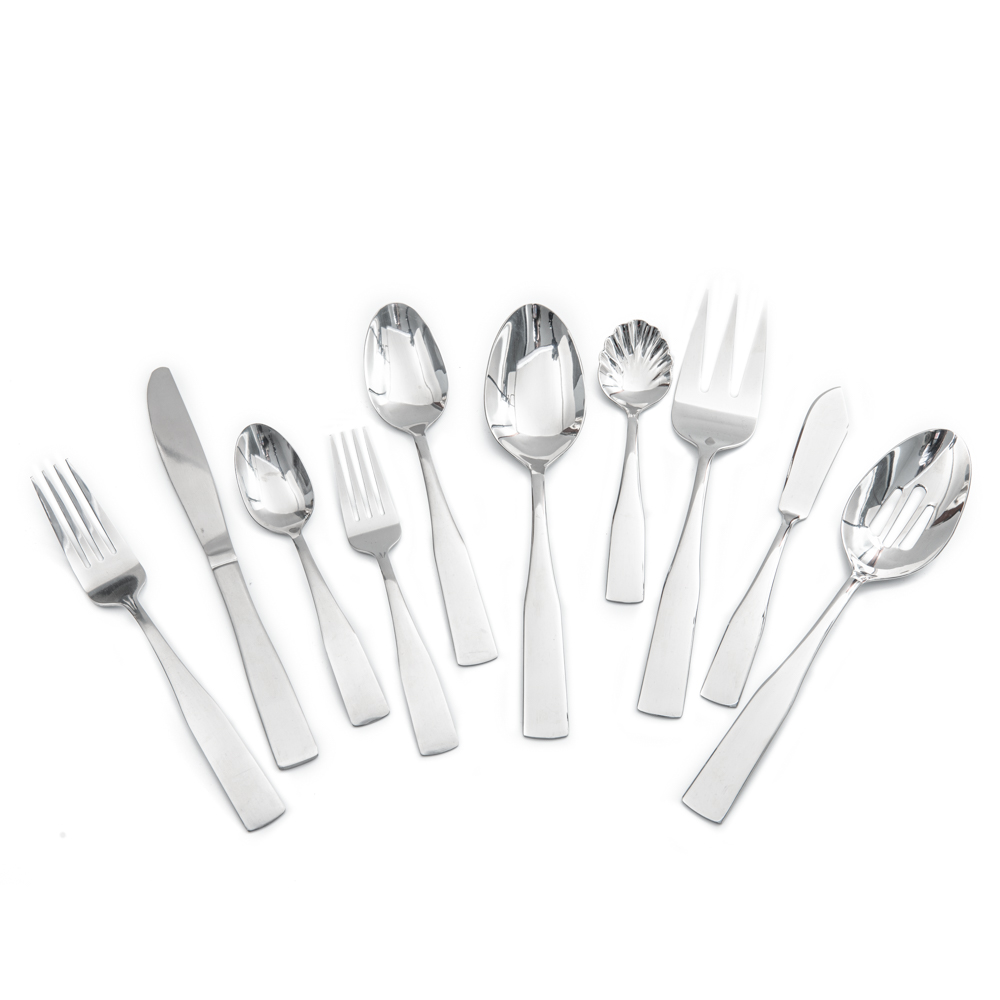 Stainless steel morden classic high quality mirror polish flatware set for home restaurant wedding daily use