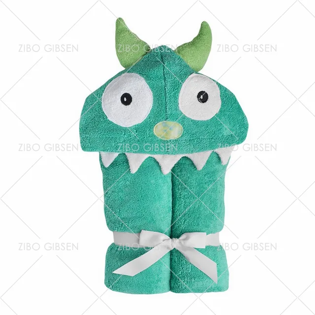 100% terry cotton animal design baby bath hooded towel