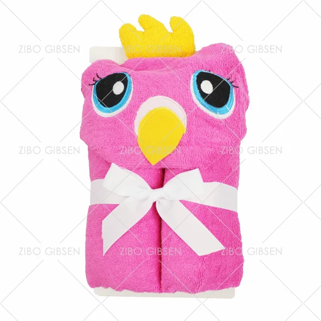100% terry cotton animal design bath hooded towel