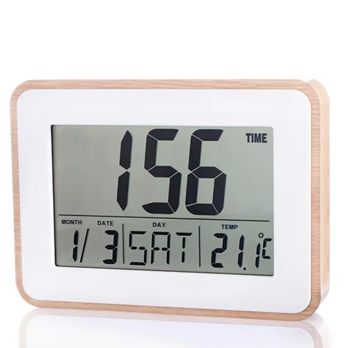 Lcd Wooden Clock