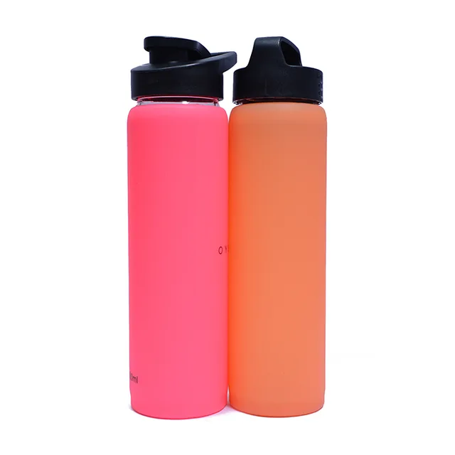 Heat resistant glass water bottle