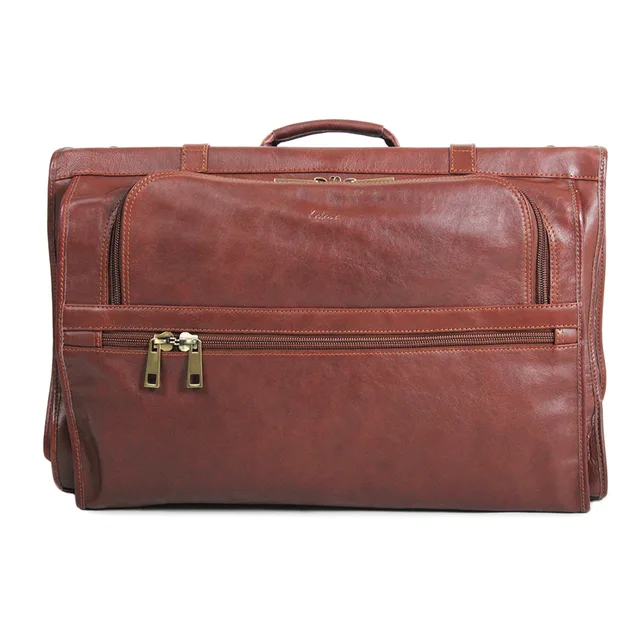 Leather mens suit carrier garment suit bag travel garment duffel bag