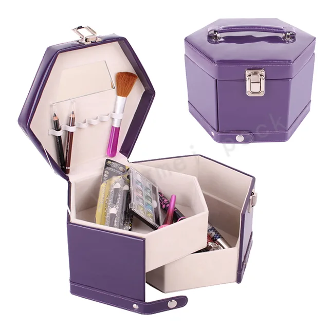 Hexagon jewelry storage make-up box