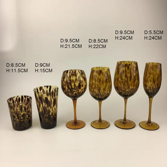 Leopard Design Wine Glasses / Cups /Carafes