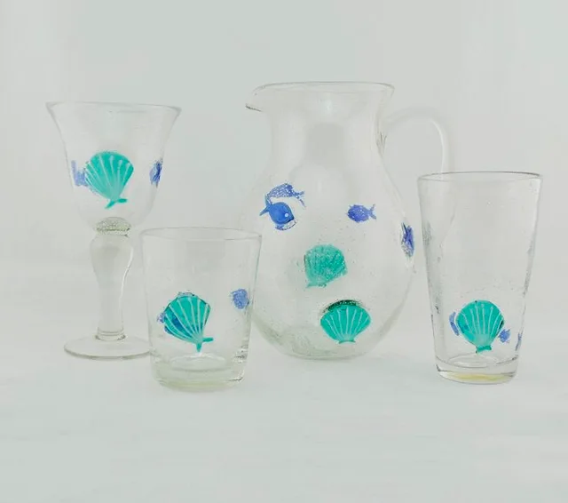 Water Jugs And Goblets With Ocean Elements