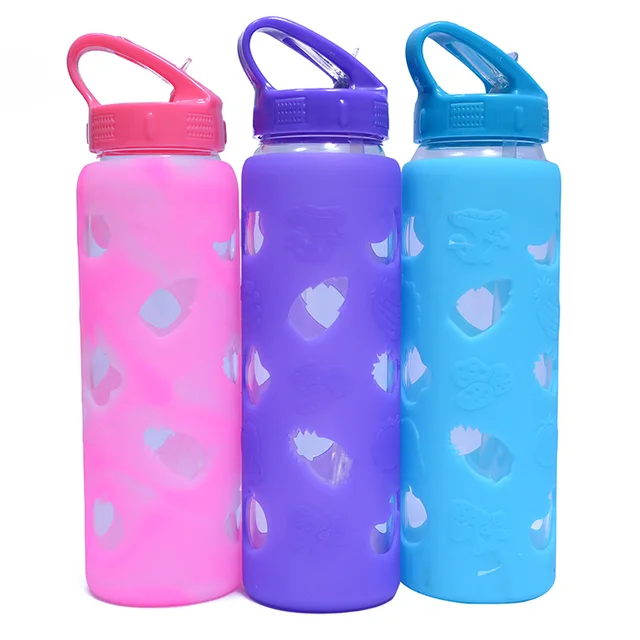 Silicone water bottle withsilicone sleeve