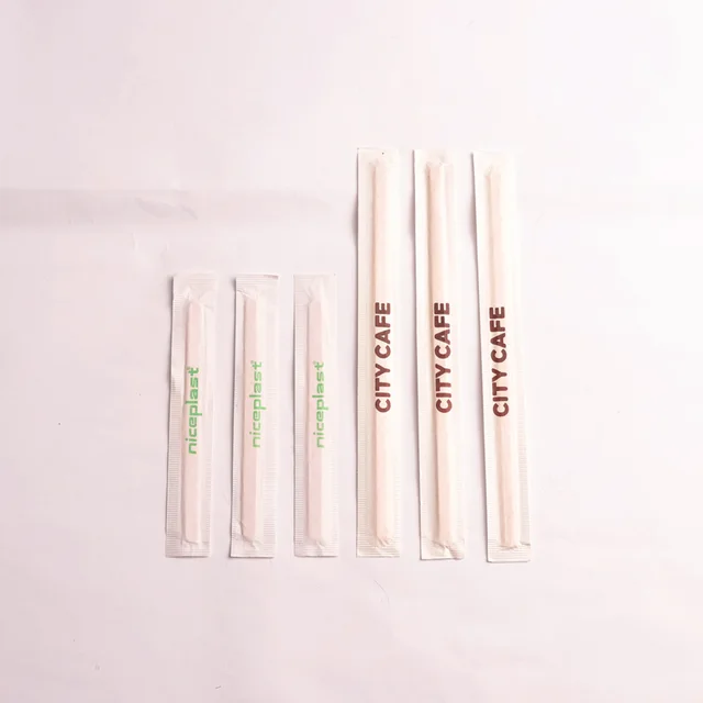 Individually packed coffee stirrer