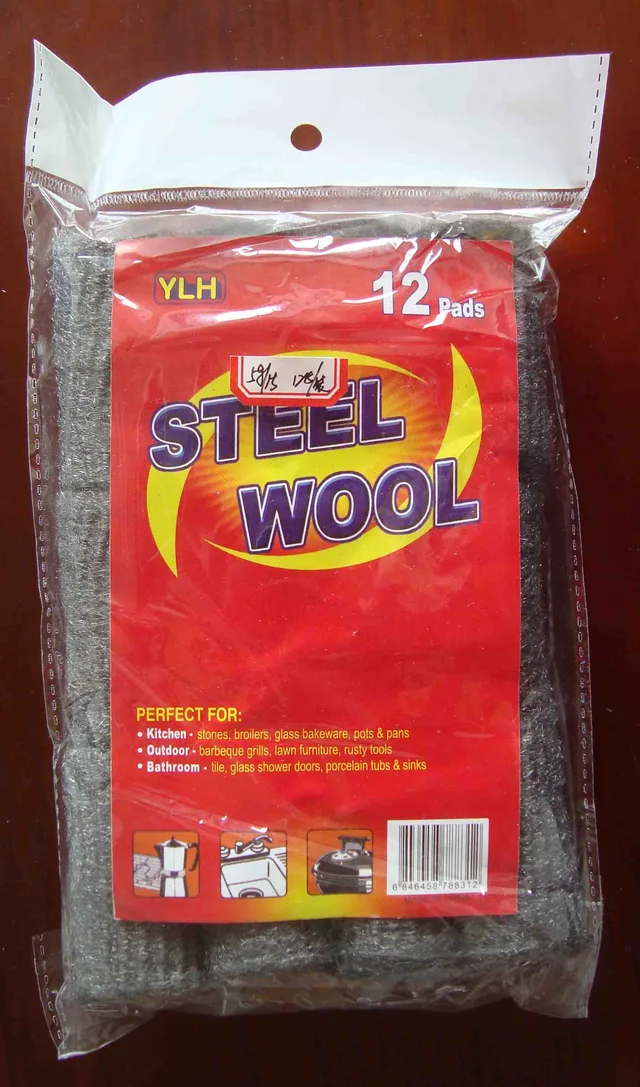Kitchen clean tool stainless steel wool sponge pad without soap