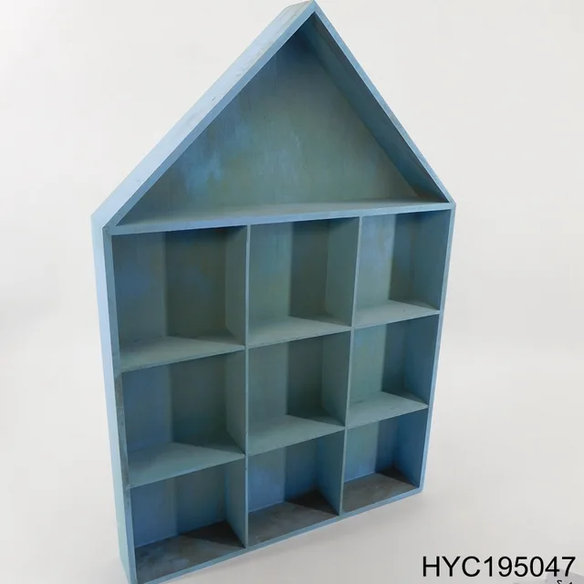 House shape wooden wall mountained display