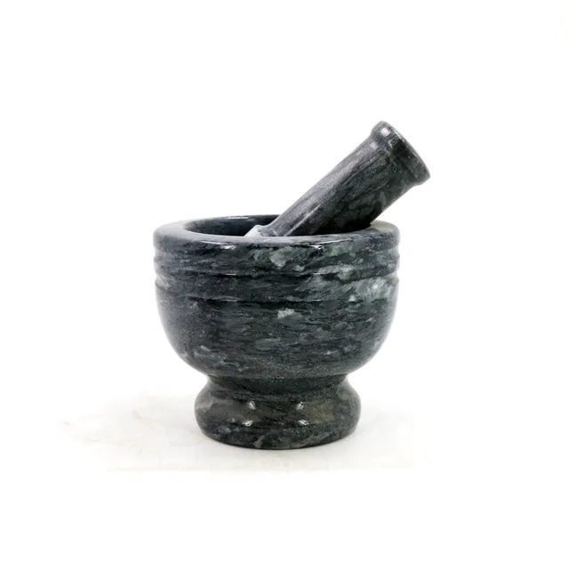 Naturfal marble black & grey mortars pestles spice mill garlic grinder