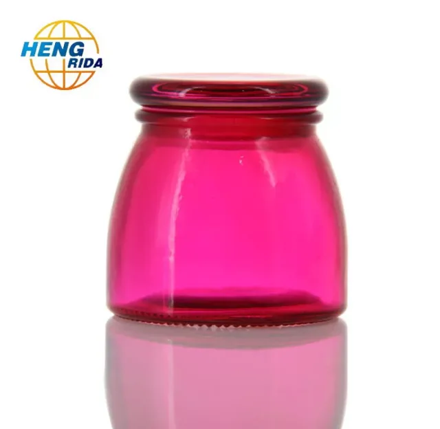 Colorful glass candlesticks with lid