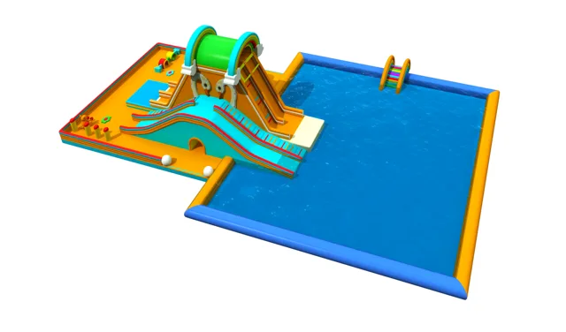 Inflatable land water park，moving water park