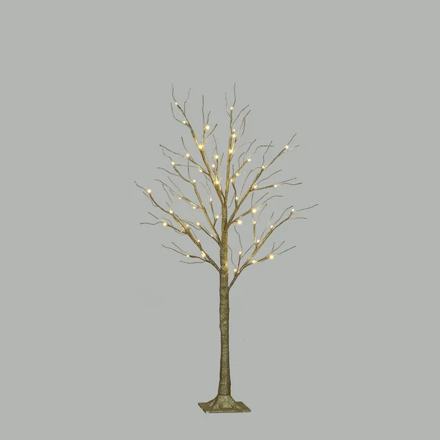 Pre lit Champagne Glitter Birch Tree