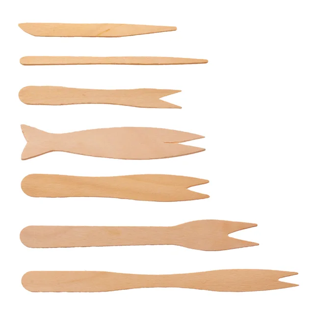 Disposable wooden chip fork
