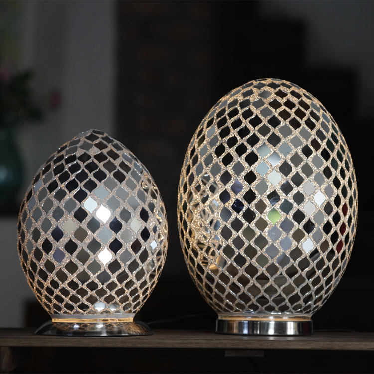 Egg table lamp for interior decoration，mosaic glass table lamp Glass Mosaic decor lamp