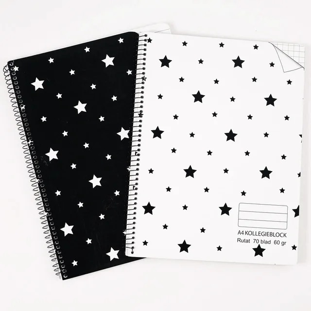 Card cover spiral notebook with perforated line