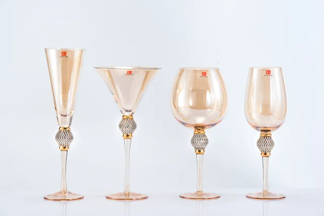 Jeweled & luster wine glasses
