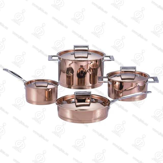 8pcs straight shape impact bonded cut edge pot set