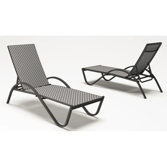 Steel wicker stacking lounge