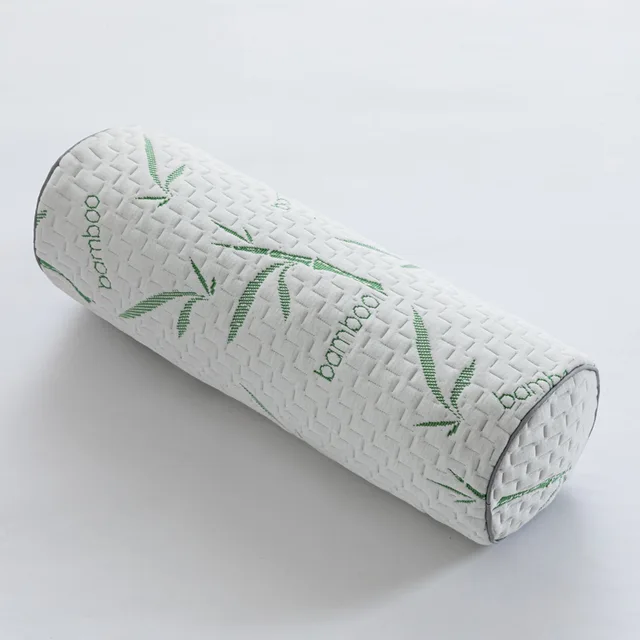 Bamboo memory foam bolster pillow