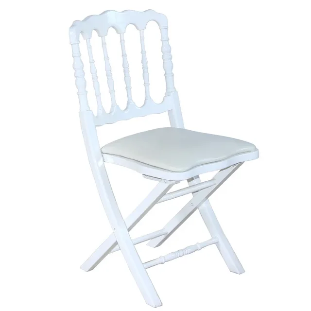 White Cushioned Folding Napoleon Event Chair