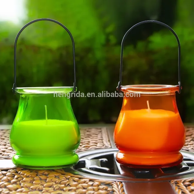 Colorful Glass Mason Jar with Hanging Holder