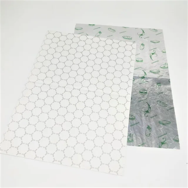 Disposable Hamburger Sandwich Food Wrap Aluminum Foil Laminated Paper