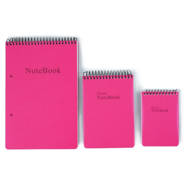 Dotted colored PP top spiral notebook (The size A5 with perforated line and holes)