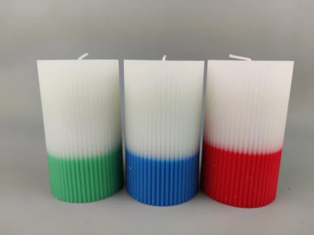 Ribbed candle, two tone