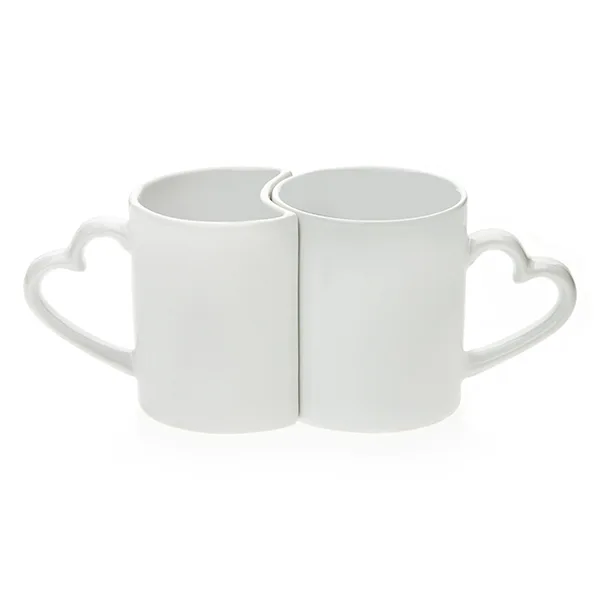 11 oz. White Lover’s Mug with Heart Handles