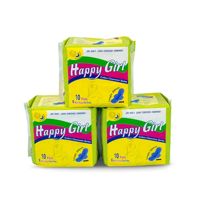 Happy girl sanitary pads