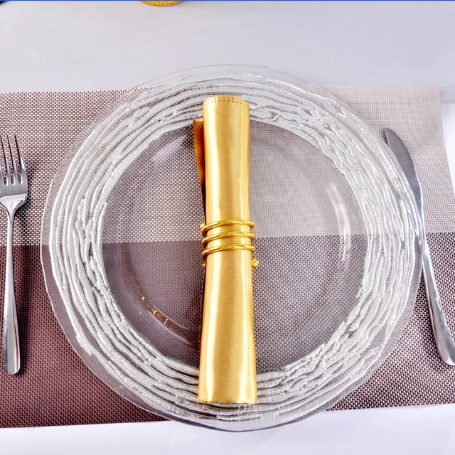 Hotel restaurant kitchen food glass charger plate, cold food plate, fruit/cake glass charger plate