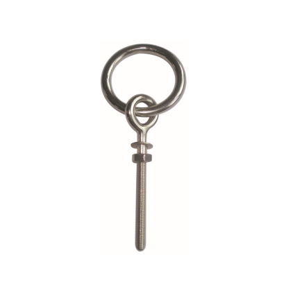 Stainless steel welded eye bolt with ring, washer and nut, AISI316 or AISI304