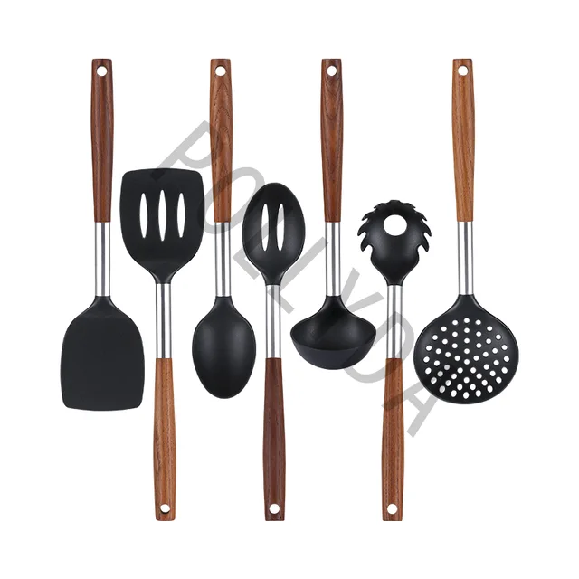 Nylon Kitchenware+ Carbonized Ash Wood handle