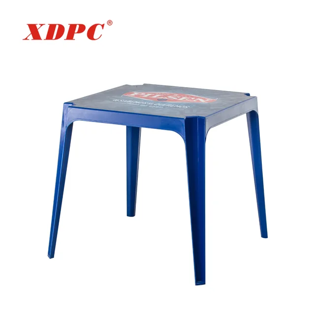 Best price customize modern plastic square stackable bistro outdoor dining table for restaurants