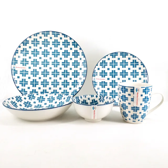 16pc porcelain dinner set with pad printing