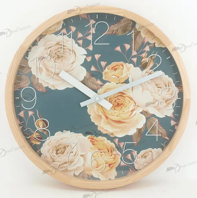 Solid wood wall clock 25416