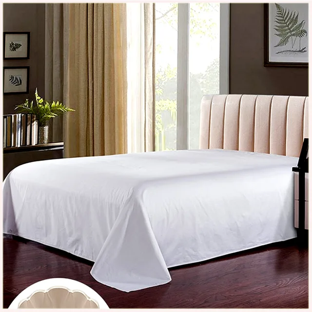 Poly cotton plain white hotel bed linen fabric ，100-135gsm hospital white bed sheet fabric/CVC hotel bedding fabric