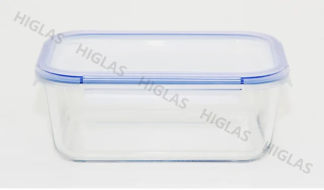 1.8l/1.3l/0.9l Rect. Borosilicate Glass High Food Container With Fixing Pp Lid