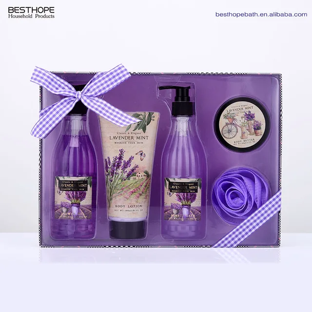 OEM manufacture lavender body wash hotel bubble bath gel gift set