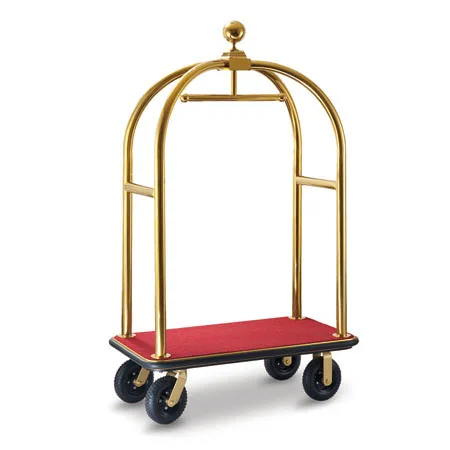 Hotel Luggage Cart deluxe stainless steel titanium gold finished luggage cart