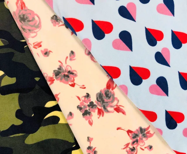 Printed spandex velour