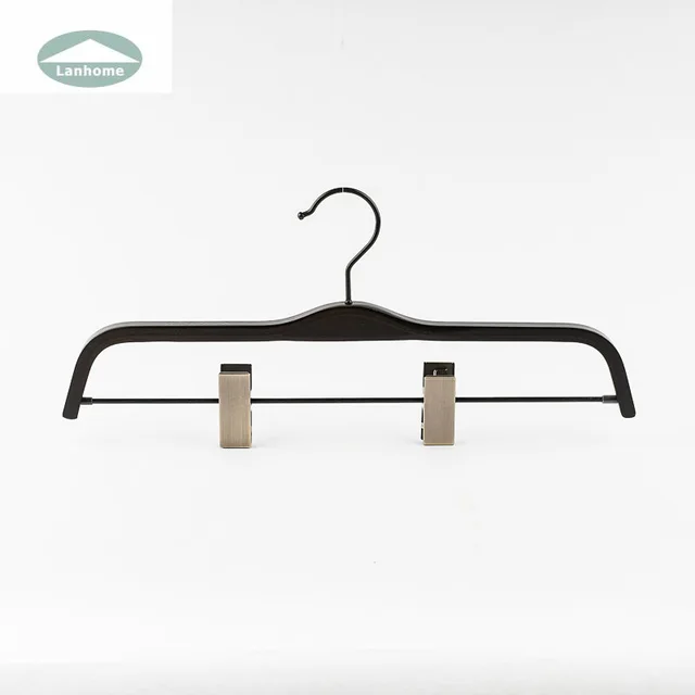 0182 Lanhome OEM Laminated Wooden Pant hangers For Trousers