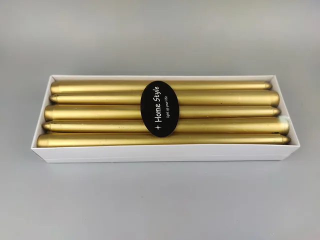 S/10 taper candles with metallic lacquer