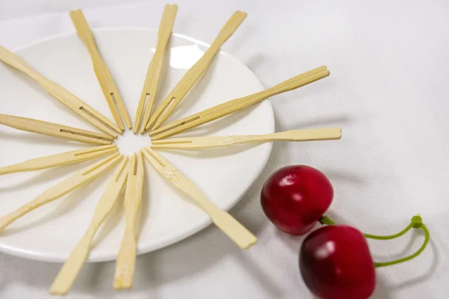 Bamboo fruit fork skewer