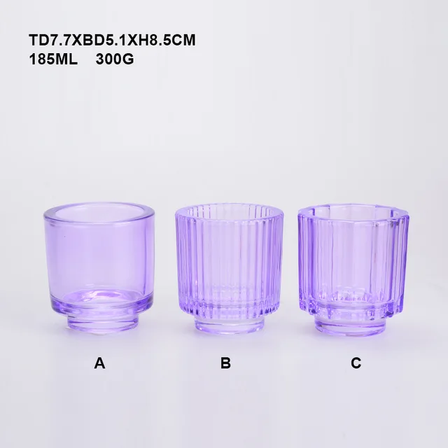 Colored glass candle holder different
