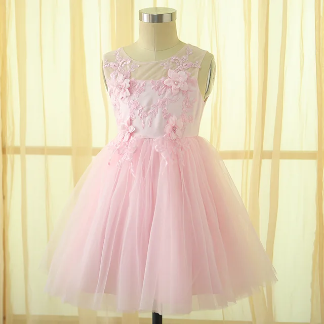Embroidered lace flower girl dress