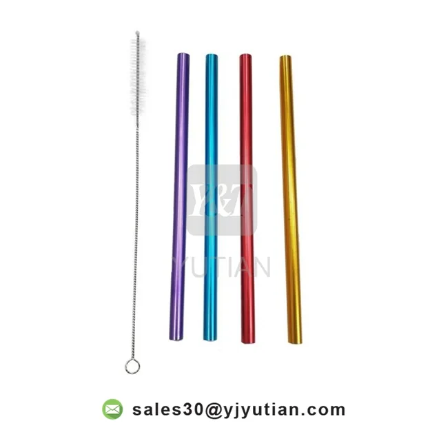 Reusable Metal Straws, Drinking Straws, Aluminum Straws, Smoothies Straws, Wide Straws, Rainbow Colorful Straws set